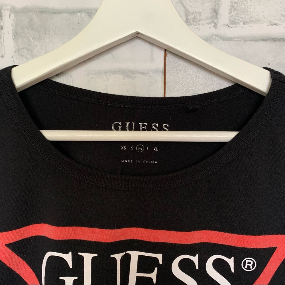 Guess Women's Black Cropped T-Shirt Size M - Picture 4 of 5